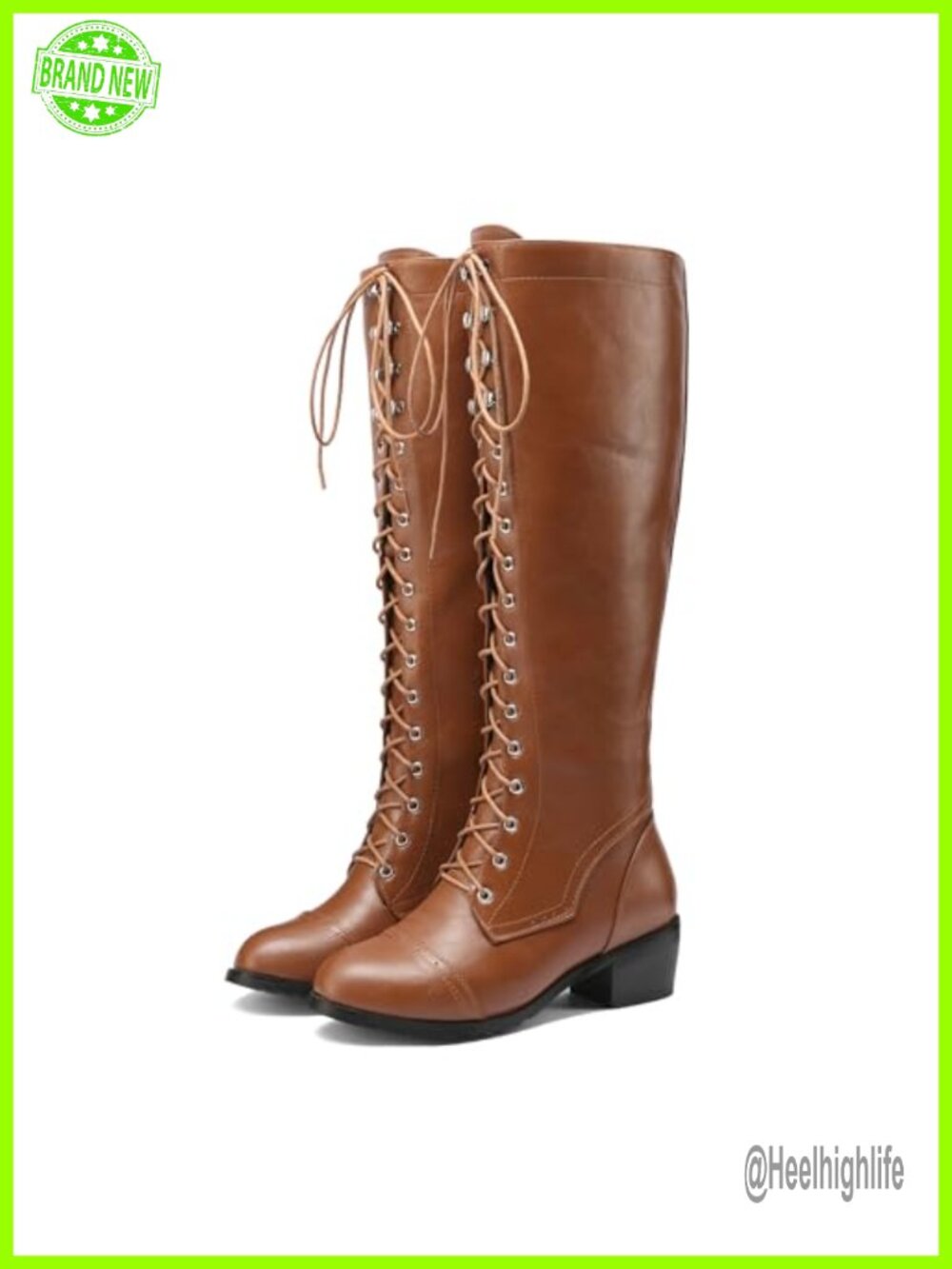 Women's Knee High Lace Up Combat Boots Military Riding Boots